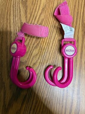 Nûby Pink Stroller/Car Seat Hooks - Set of 2